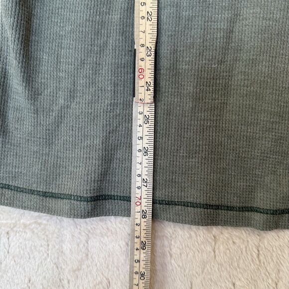 Jake’s Sage Green Rhinestones Long Sleeve L Thermal Shirt Y2K Grunge Made In USA - Picture 5 of 12